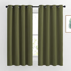 NICETOWN Room Darkening Curtains 63 inches Long for Bedroom, Grommet Thermal Insulated Window Treatments Sound Reducing Drapes for Christmas Day, W46 x L63, Olive, 2 Panels
