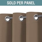 H.VERSAILTEX Blackout Curtain for Living Room Thermal Insulated Window Treatment Curtain Extra Long 108 inch Length Energy Saving Solid Grommet Top Blackout Drape, One Panel, Macchiato, 52"W x 108"L