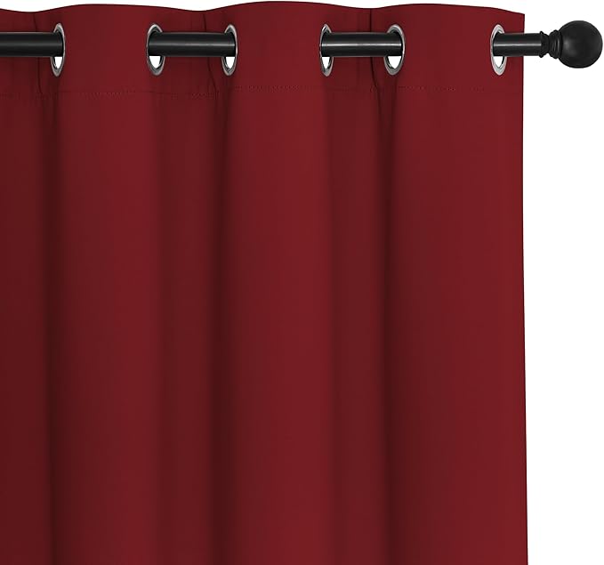 NICETOWN Blackout Curtains 54 Inches Long, Thermal Insulated Room Darkening Curtains for Bedroom, Window Treatment Drapes for Living Room Nursery (W66 x L54 Inch, Burgundy Red, 1 Panel)