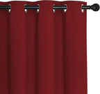 NICETOWN Blackout Curtains 54 Inches Long, Thermal Insulated Room Darkening Curtains for Bedroom, Window Treatment Drapes for Living Room Nursery (W66 x L54 Inch, Burgundy Red, 1 Panel)