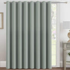 H.VERSAILTEX Blackout Patio Curtains 100 x 96 Inches for Sliding Door Extral Wide Blackout Curtain Panels Thermal Insulated Room Divider - Grommet Top, 8' Tall by 8.5' Wide - Light Sage