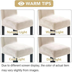 H.VERSAILTEX Dining Chair Covers Velvet Stretch Chair Covers for Dining Room Set of 2 Parson Chair Slipcovers Chair Protectors Covers Dining, Soft Thick Solid Velvet Fabric Washable, Ivory