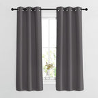 NICETOWN Blackout Window Curtains 63 inch Length 2 Panels - Grommet Top Room Darkening Thermal Insulated Solid Vertical Drapes for Bedroom/Kid Room (37 x 63 Inch, Grey)