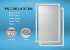 ODL Entry Door Glass Replacement for Home Improvement - 24" x 38" Exterior or Front Door Inserts Glass Kit with Energy Efficient Low-E Double Pane Tempered Clear Glass - Tan Frame in 9 Grid Pattern