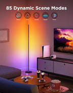Govee RGBIC Floor Lamp Basic, LED Corner Lamp Compatible with SmartThings, Alexa, and Matter, Smart Modern Floor Lamp with Music Sync and 16 Million DIY Colors, Standing Lamp for Bedroom Living Room