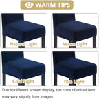 H.VERSAILTEX Velvet Dining Chair Covers Stretch Chair Covers for Dining Room Set of 4 Parson Chair Slipcovers Chair Protectors Covers Dining, Soft Thick Solid Velvet Fabric Washable, Navy