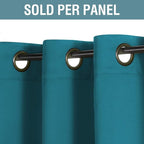 H.VERSAILTEX Blackout Curtain for Living Room Small Window Kitchen Blackout Curtains 45 inch Length Energy Saving Solid Grommet Blackout Drape, One Panel, Turquoise Blue, 52" W x 45" L