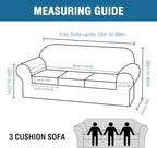 H.VERSAILTEX 4 Piece Stretch Sofa Covers for 3 Cushion Couch Covers for Living Room Furniture Slipcovers (Base Cover Plus 3 Seat Cushion Covers) Upgraded Thicker Jacquard Fabric (Sofa, Navy)