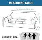 H.VERSAILTEX 4 Piece Stretch Couch Covers for 3 Cushion Couch Sofa Furniture Slipcovers Feature Upgraded Thicker Jacquard Fabric (Sofa, Natural)