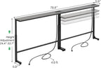 Kitstorack 2-Pack Dark Gray Long Sofa Table Behind Couch, Adjustable Height (25"-33") & 2 Power Outlets, Narrow Console Table, 5.9" D x 79" L, Thin, Split Design for Separate Use