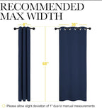 NICETOWN Blackout Draperies Curtains, All Season Thermal Insulated Solid Grommet Top Blackout Curtains/Drapes for Kid's Room (Navy, 1 Pair, 42 x 68 inches)