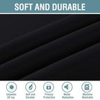 H.VERSAILTEX Blackout Curtains for Bedroom Black Out Curtains 90 inch Thermal Insulated Long Blackout Curtains for Living Room, Energy Saving Curtains for Sliding Glass Door (1 Panel, Jet Black)