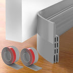GroTheory 2 Pack Door Draft Stopper, Under Door Sweep for Exterior & Interior Doors, Weather Stripping Door Seal, Garage Window Blocker Noise Cold Air Insulation, Draft Guard Grey 2" W x 39" L