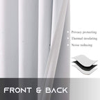 NICETOWN Room Darkening Curtains for Living Room - Easy Care Solid Thermal Insulated Grommet Room Darkening Curtains/Panels/Drapes for Bedroom (2 Panels, 52 by 84, Greyish White)