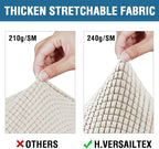 H.VERSAILTEX 3 Piece Stretch Sofa Covers for 2 Cushion Loveseat Couch Covers for Living Room Furniture Cover (Base Cover Plus 2 Seat Cushion Covers) Thicker Jacquard Fabric(Medium, Island Fossi)