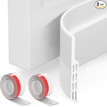 GroTheory 2 Pack Door Draft Stopper, Under Door Sweep for Exterior & Interior Doors, Weather Stripping Door Seal, Garage Window Blocker Noise Cold Air Insulation, Draft Guard White 2" W x 39" L