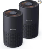 FULMINARE Air Purifiers for Bedroom H13 True HEPA Air Filter Quiet Air Cleaner With Night Light Portable Small Air Purifier for Home, Office, Living Room (Black 2 Pack)