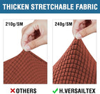H.VERSAILTEX 4 Piece Stretch Sofa Covers for 3 Cushion Couch Covers for Living Room Furniture Slipcovers (Base Cover Plus 3 Seat Cushion Covers) Upgraded Thicker Jacquard Fabric (Sofa, Rust)
