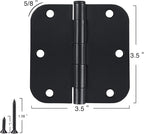 72 Pack Black Hinges 3.5 Inch Rounded No Squeak Interior Exterior Sturdy Door Hinges for Wooden Door Bedroom Study Game Gym Office Hospital Pantry Dorm Business Crafts House Heavy Duty Door Hardware