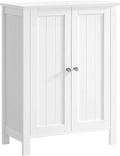 VASAGLE Floor Storage Cabinet, Freestanding Storage Unit with 2 Adjustable Shelves, for Bathroom Living Room Dining Kitchen, 11.8 x 23.6 x 31.5 Inches, Cloud White UBCB060WH01S
