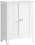 VASAGLE Floor Storage Cabinet, Freestanding Storage Unit with 2 Adjustable Shelves, for Bathroom Living Room Dining Kitchen, 11.8 x 23.6 x 31.5 Inches, Cloud White UBCB060WH01S