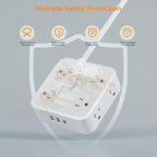 TESSAN Surge Protector Power Strip, 20 Ft Flat Plug Extension Cord with 3 USB (1 USB C) 8 Outlets, 1250W, 900J Protection, 3 Sided Outlet Extender with Power Switch for Office, Dorm Room, Grey