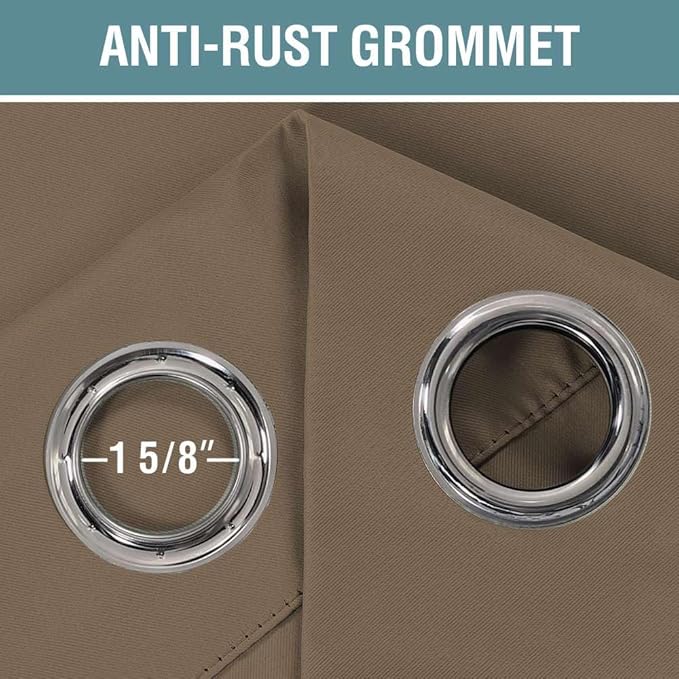 H.VERSAILTEX Blackout Patio Curtains 100 x 96 Inches for Sliding Door Extral Wide Blackout Curtain Panels Thermal Insulated Room Divider - Grommet Top, 8' Tall by 8.5' Wide - Macchiato