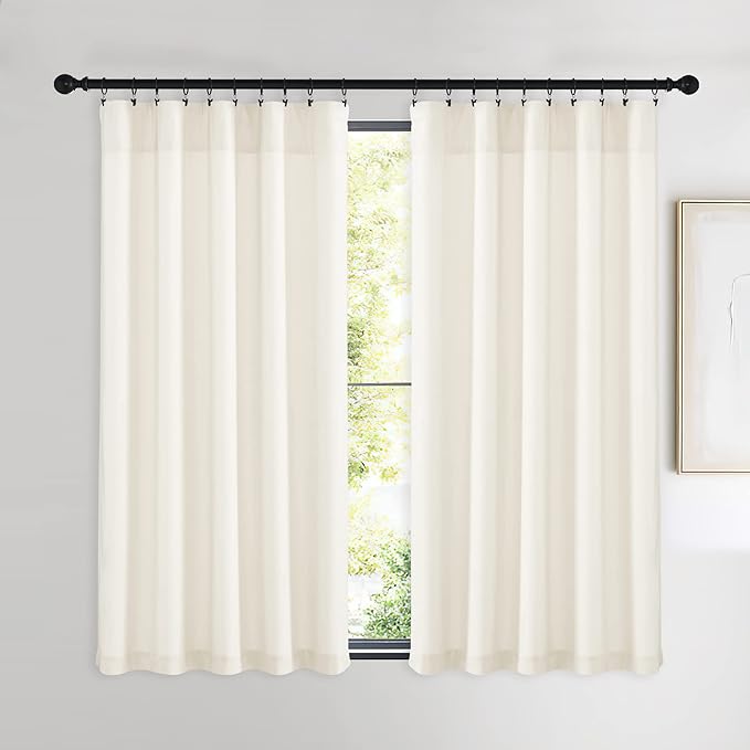 NICETOWN Ivory White Velvet Curtains 54" Length 42" Wide, Light Dimming Thermal Insulated Luxury and Thick Window Treatments for Bedroom Living Room, 2 PCs