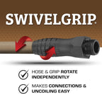Flexzilla Colors SwivelGrip Garden Hose 5/8 in. x 25 ft., Lightweight All-Weather Water Hose, Durable and Flexible, Leak-Free Connections, Brown Mulch