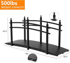 VINGLI Garden Bridge, Classic Wooden Bridge with Safety Rails, Decorative Arhced Footbridge for Patio Pond, Creek, Pathway (Black, 7.5 ft)