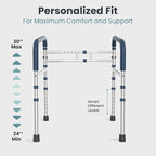 PELEGON Toilet Safety Rails (350 lb) - Adjustable Toilet Safety Frame & Rails, Toilet Safety Rail for Elderly Adults, Toilet Handles for Seniors, Toilet Bars for Elderly, Disabled & Handicap - Grey