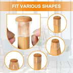 32 Pcs Chair Leg Floor Protectors for Hardwood Floors Silicone Covers to Protect Wood Tile Floors Scratches Felt Pads Furniture Leg Caps No Noise (Fit:0.5"-0.89")