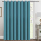 H.VERSAILTEX Blackout Patio Curtains 100 x 84 Inches for Sliding Door Extral Wide Blackout Curtain Panels Thermal Insulated Room Divider - Grommet Top, 7' Tall by 8.5' Wide - Storm Blue