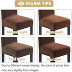 H.VERSAILTEX Velvet Dining Chair Covers Stretch Chair Covers for Dining Room Set of 2 Parson Chair Slipcovers Chair Protectors Covers Dining, Soft Thick Solid Velvet Fabric Washable, Caramel Cafe
