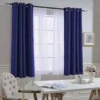 NICETOWN Blackout Window Curtains and Drapes - Thermal Insulated Solid Grommet Top Blackout Panels/Draperies for Kid's Room (Navy Blue， 1 Pair， 52 x 63 Inch)