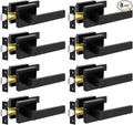 KAMOTA Privacy Door Levers, 8 Pack Matte Black Door Handles Bed and Bath Door Locks Interior Keyless Locksets, Left and Right Hand Reversible