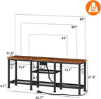 Furologee TV Stand with Power Outlets, Entertainment Center with Open Storage Shelves for TVs up to 55 Inch, Media Console Table with Soundbar Shelf for Living Room, Bedroom, Rustic Brown