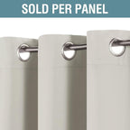 H.VERSAILTEX Room Darkening Curtain Thermal Insulated Curtain for Bedroom Window Treatment Grommet Curtain Panel Drapes, Energy Efficient for Living Room, Solid Ivory/Cream, One Panel, 52'W x 84'L
