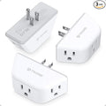 TROND Outlet Extender 3 Pack - Multi Plug Wall Outlet, 3-Prong Grounded Wall Splitter, 3 Way Angled Plug Adapter, Cruise Ship Essentials, Multiple Expander for Travel Home Office Dorm Room, White