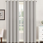 H.VERSAILTEX Premium Blackout Thermal Insulated Room Darkening Curtains for Bedroom/Living Room - Classic Grommet Top (2 Panels, Stone, 52 Inch by 108 Inch)