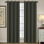 H.VERSAILTEX Blackout Curtain for Living Room Thermal Insulated Window Treatment Curtain Extra Long 84 inch Length Energy Saving Solid Grommet Top Blackout Drape, One Panel, Olive, 52" W x 84" L