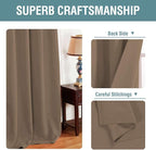 H.VERSAILTEX Blackout Curtain for Living Room Thermal Insulated Window Treatment Curtain Extra Long 108 inch Length Energy Saving Solid Grommet Top Blackout Drape, One Panel, Macchiato, 52"W x 108"L
