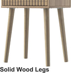 LAATOOREE Nightstands Set of 2, Small Size Side End Table, Bedside Table with Fluted Door, Solid Wood Feet; for Bedroom, Small Bed