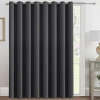 H.VERSAILTEX Blackout Patio Curtains 100 x 84 Inches for Sliding Door Extral Wide Blackout Curtain Panels Thermal Insulated Room Divider - Grommet Top, 7' Tall by 8.5' Wide - Charcoal Gray