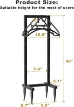 Outdoor Garden Hose Holder Freestanding with 4 Spikes, Heavy Duty Metal Water Hose Reel Stand Hanger Rack Organizer Holds Storage 150ft Hose for Outside Yard Lawn, Black