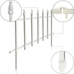Metal Decorative Garden Fence 22" Wide x 18" High (5 Panels, Total Length 9.17 feet), Metal Border Folding Fence, Landscape Fencing for Flower Bed, Yard, Animal Barrier