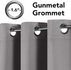 H.VERSAILTEX Insulated Thermal Blackout 72-Inch Long Grey Curtain Panels Pair - Nickel Grommet Window Drapes for Bedroom/Living Room (Dove Gray,Set of 2)