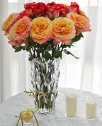 Unbreakable Flower Glass Vase 3.5lb 9.5inch Transparent vase Bohemian Style, for Centerpieces,Kitchen,Office, Living Room,Wedding,Perfect Home Decor Glass Vase (Transparent)