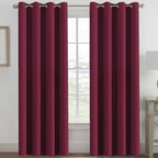 H.VERSAILTEX Light Blocking Blackout Curtains Window Treatment Thermal Insulated Grommet Energy Saving Curtains/Drapes for Bedroom/Living Room (52 x 102 Inch, Burgundy Red)