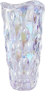 Heavy Glass Flower Vase Thickened 3.5lb 9.5inch Sparkle vase Bohemian Style, for Centerpieces,Wedding,Perfect Home Decor (Sparkle)